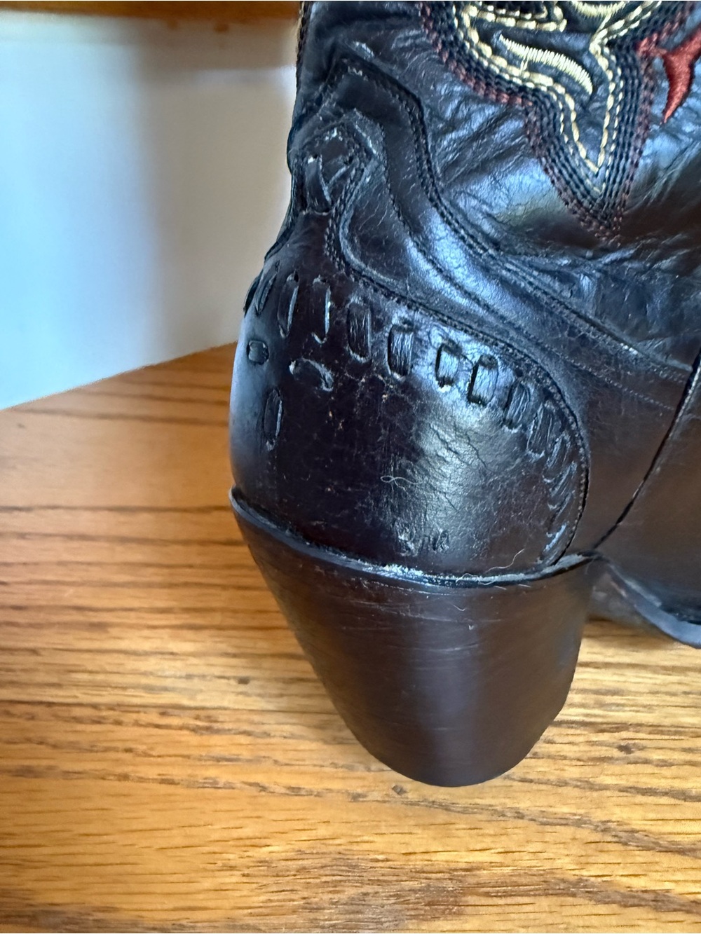 Lucchese Black Leather Western Cowboy Women's Boots Size: 8B Made In Mexico - Picture 11 of 16